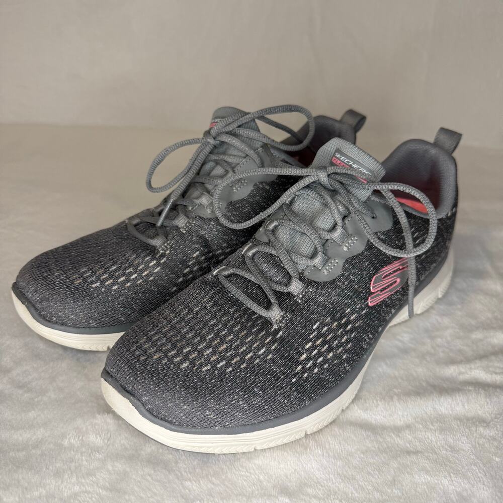 Skechers Flex Appeal 4.0 Vivid Spirit Sneakers Gray Pink Women's 9